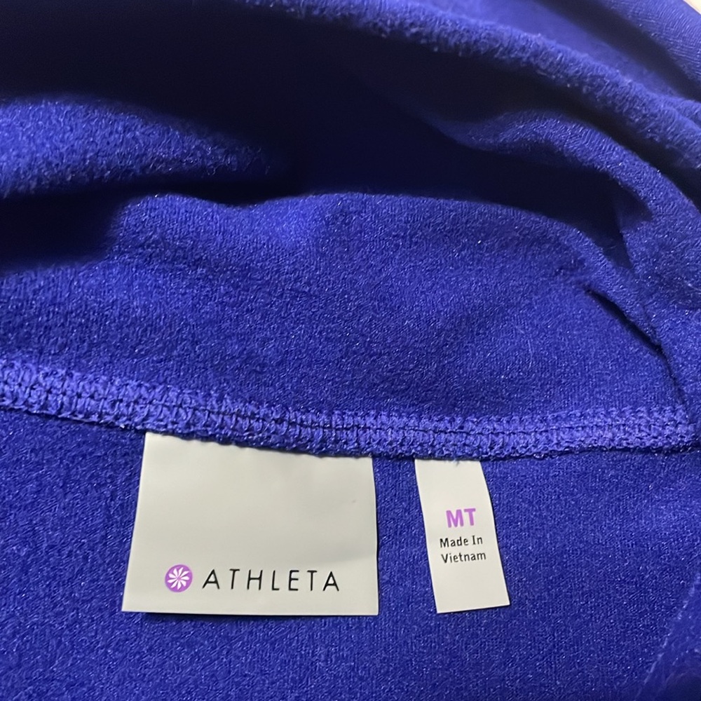 Athleta Plush Tech Hoodie 3.0 SAPPHIRE BLUE #721643 Size Medium Tall MT - Picture 13 of 14